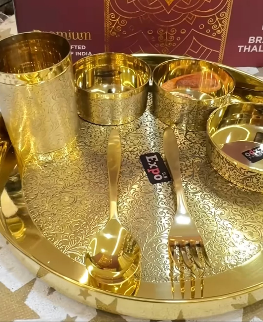 Expo pure brass 7pc Thali set