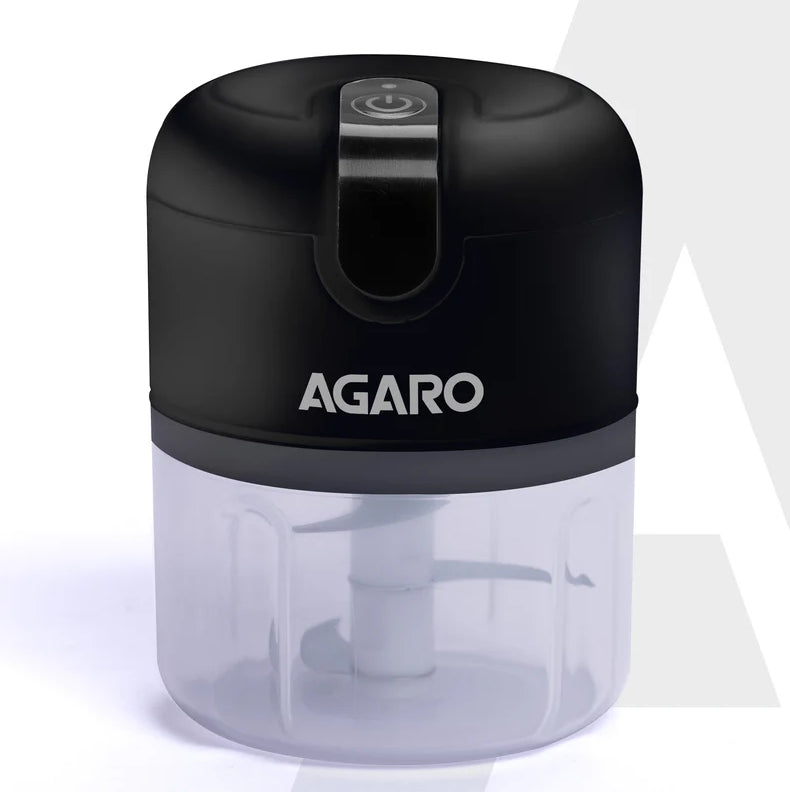 Agaro Elite Rechargeable Mini Electric Chopper, 250 Ml, Black
