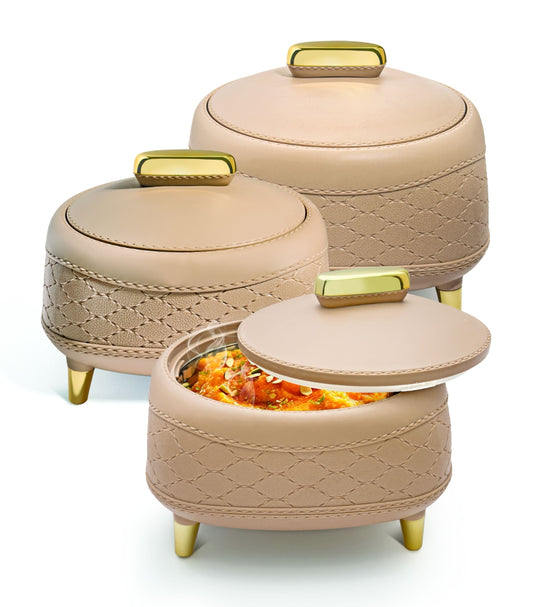 Jaypee Kingston PU Insulated Stainless Steel Inner Casserole set of 3 (1500+2000+2500ml)