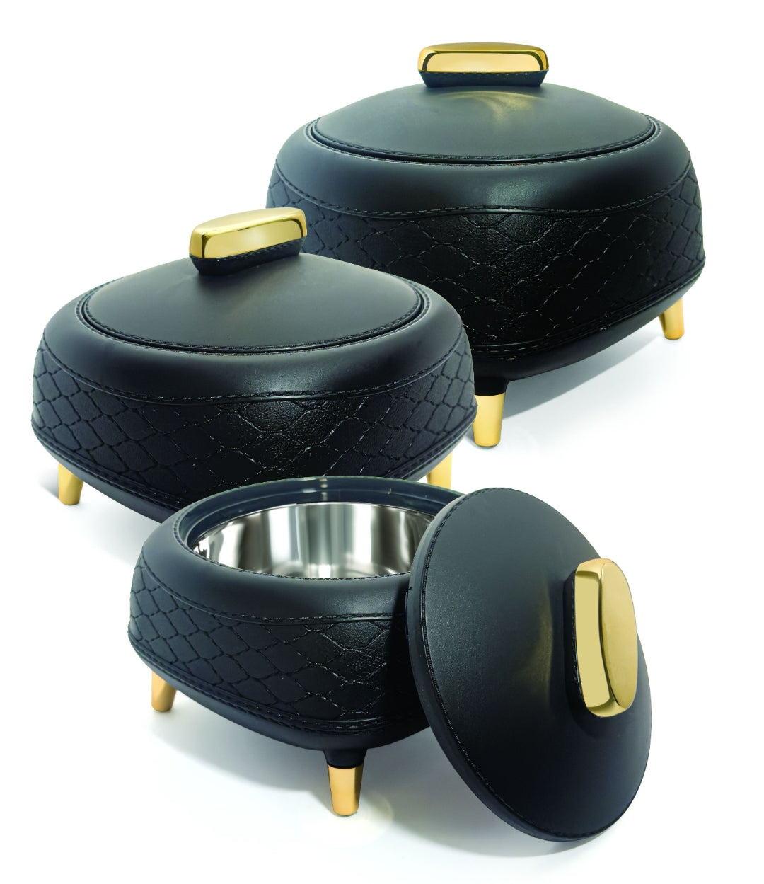 Jaypee Kingston PU Insulated Stainless Steel Inner Casserole set of 3 (1500+2000+2500ml)
