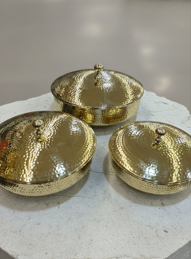 Pure Brass Lagaan with Lid | Traditional cooking and serving
