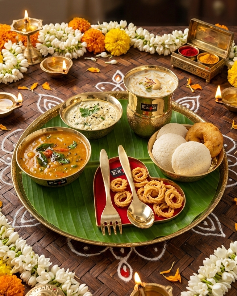 Expo Pure brass 7pc Thali Set