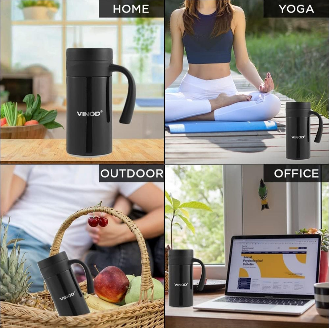 Vinod Toby Flask Stainless Steel Coffee Mug - 400 ml | Hot and Cold | Double Wall Vacuum Insulated Travel Mug
