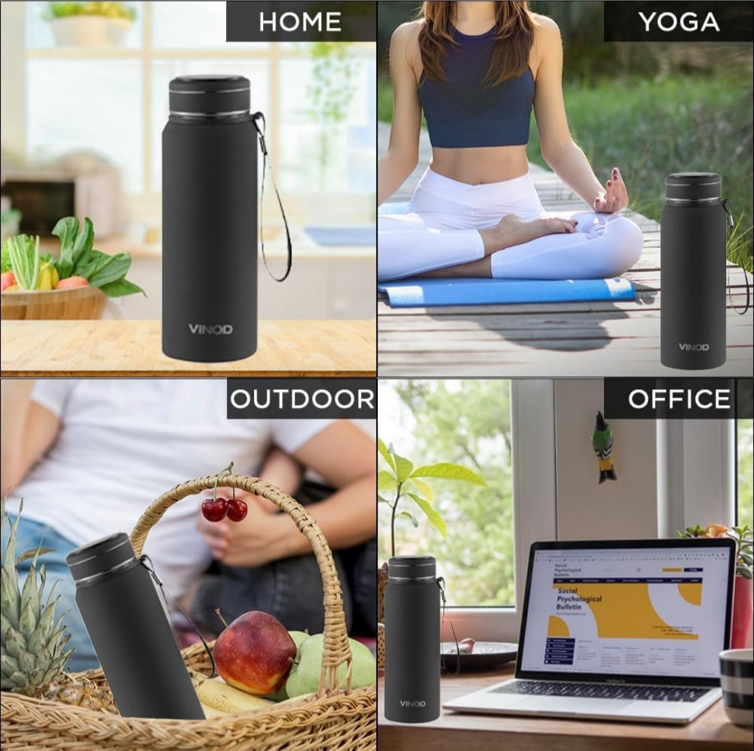 Vinod Bolt Vacuum Insulated Stainless Steel Water Bottle - 850ml | Copper Coating | Hot and Cold