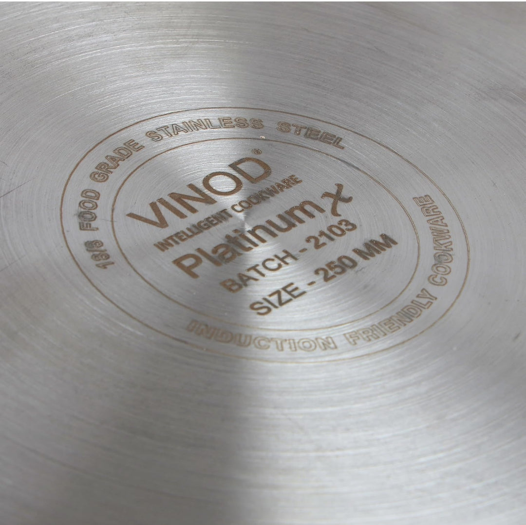 Vinod Platinum Triply Stainless Steel
SAS Pro Concave Tawa - 25 Cm
(Induction Friendly)