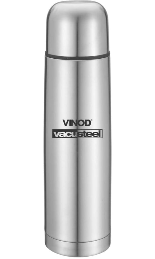 Vinod Bullet Stainless Steel Flask| Double Wall Insulated Steel Flask| Hot & Cold Water Bottle1000 ml