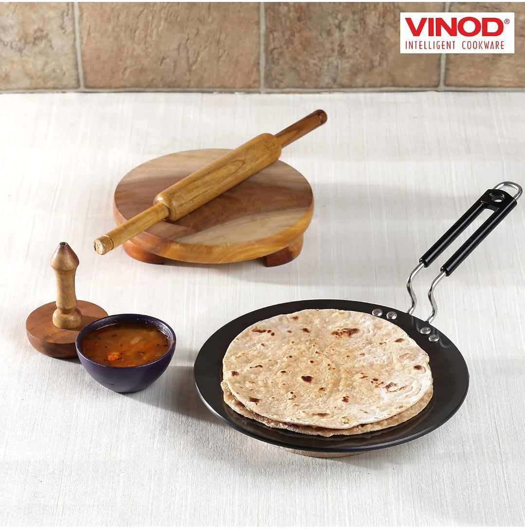 Vinod Black Pearl Hard Anodised Flat Roti Tawa - 26.5 cm | 5.25mm Thick