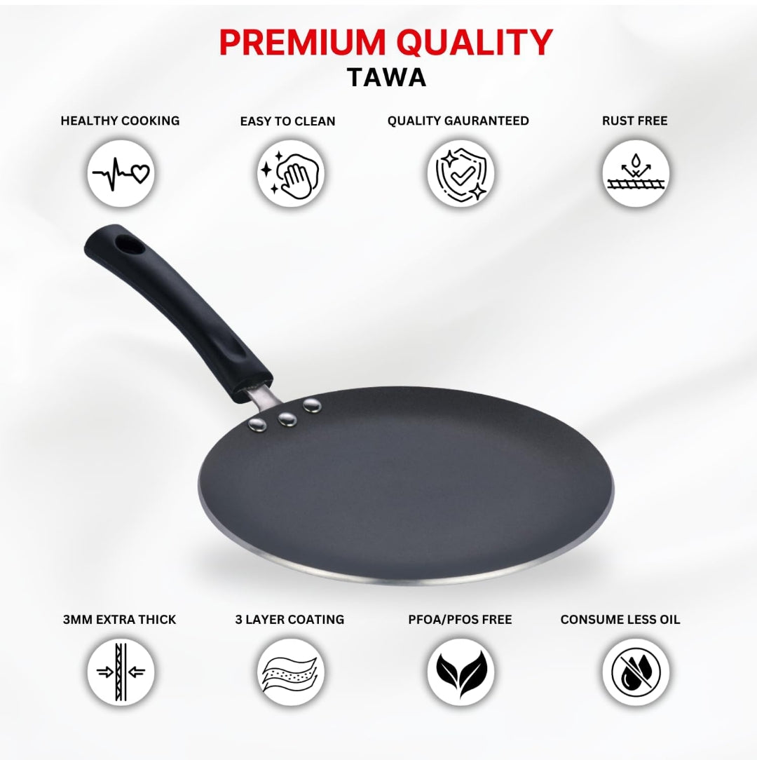 Vinod Zest Non-Stick Concave Tawa - 26.5 cm
