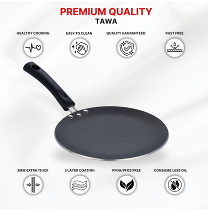 Vinod Zest Non-Stick Concave Tawa - 26.5 cm