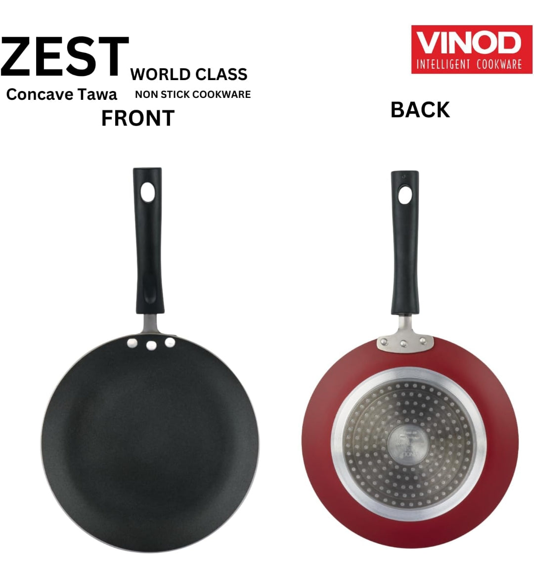 Vinod Zest Non-Stick Concave Tawa - 26.5 cm