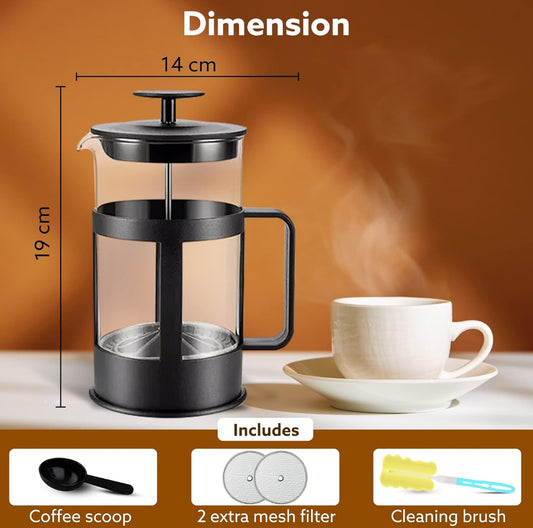 AGARO Delite French Press Coffee And Tea Maker, 600ml