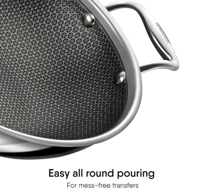 Stahl honeycomb deep Kadai with glass lid