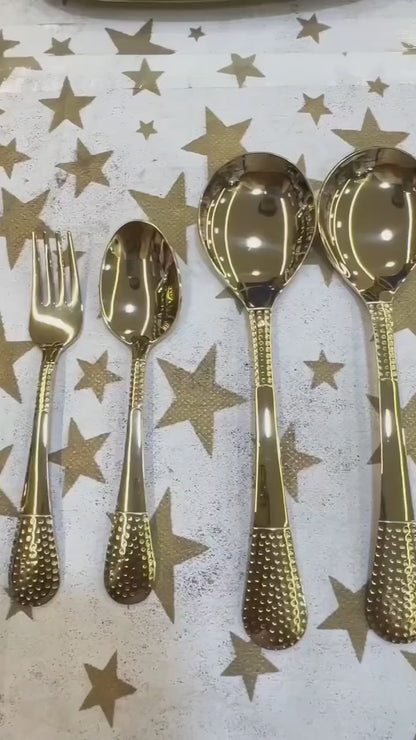 Expo 64pc PVD gold platted on stainless steel dinner set