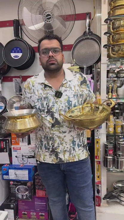 Royal Chef Pure Brass Pressure Cooker (Tin Lined / Kalai Coated) – 3L & 5L