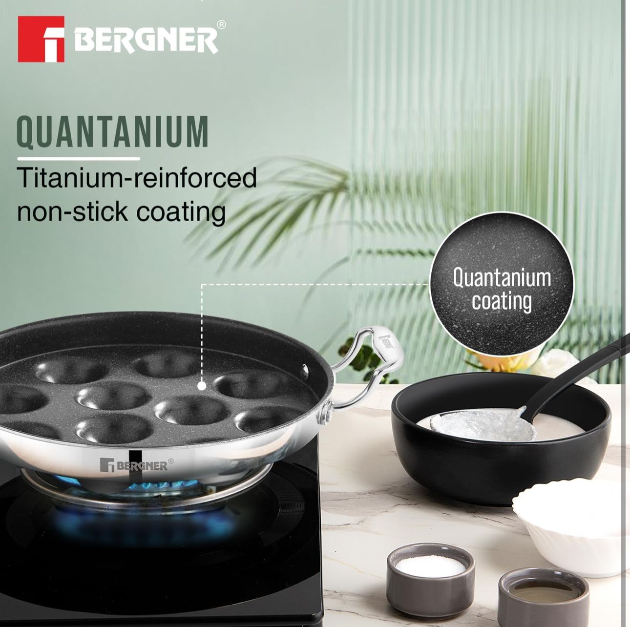 Argent Samsara Tri-Ply Stainless Steel Round Paniyarakkal with 11 Pits (25cm Diameter) - Induction Bottom