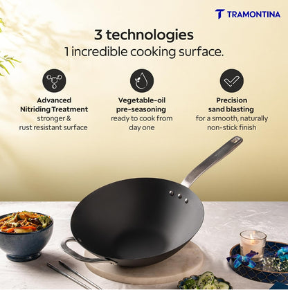 Tramontina Heritage Rust-Resistant Iron Wok - 30cm (4L)