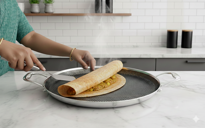 Prabha Hexa cube Dosa tawa 32cm with double handle