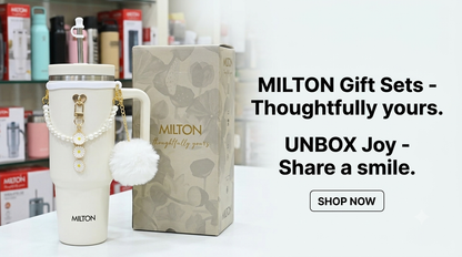 Milton Insulated Tumbler Set with Pearl & Flower Accessories (White, Stainless Steel)