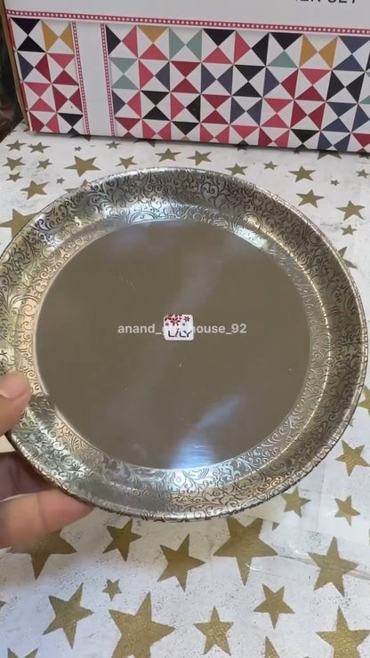 Lily etching 63pc steel Dinner set fully embroided