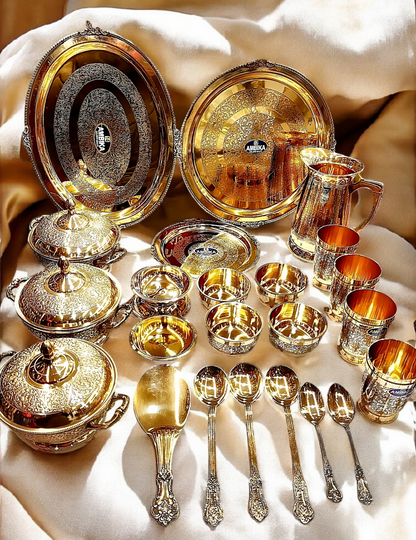 Ambika 51pcs pure Brass Dinner Set.