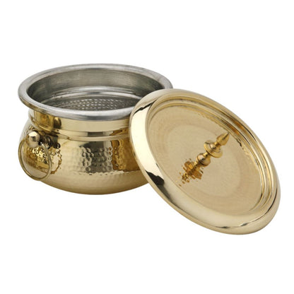 Pure Brass Mughlai Handi with Lid | Traditional cooking and serving