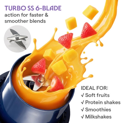 Nutrigrip Portable Blender, Blue, 40 W