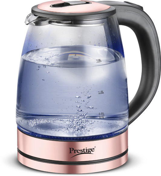 Prestige PKGB 1.8 Litre Electric Glass Kettle | Borosilicate Glass | Concealed Element | Cool Touch Handle
