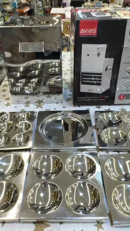 Avias pure stainless steel square multi idli maker