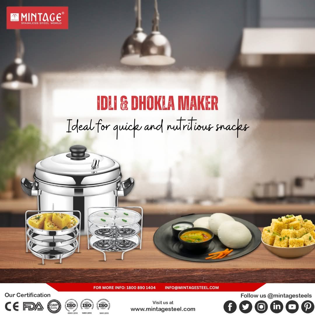 Mintage idli, Dhokla maker and Steamer with outer case (3+3)