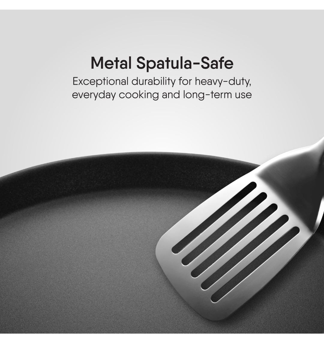 Stahl Artisan Schild | 30 cm Dosa Tawa Triply Stainless Steel + PEEK-Reinforced Non-Stick Dosa Tawa