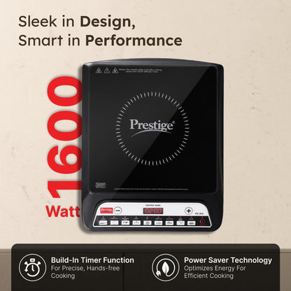 Prestige PIC 20 NEO Induction Cooktop 1600W|Indian Menu Options| Automatic Voltage Regulator| Timer with user pre-set