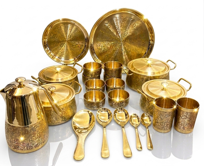 Lily Good Luck Pure Brass Dinner Set of 51 pcs