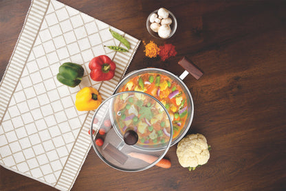 Chak-Mak IROKO triply handi with glass lid