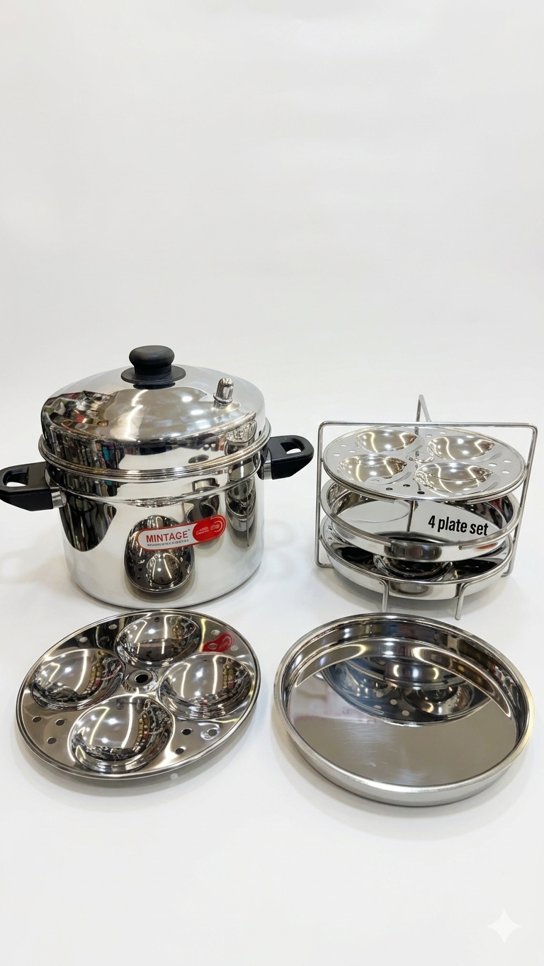 Mintage idli, Dhokla maker and Steamer with outer case (3+3)