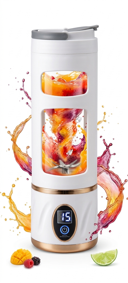 Smart Portable Blender Bottle | Wireless USB Rechargeable Juicer & Smoothie Maker with Digital Display