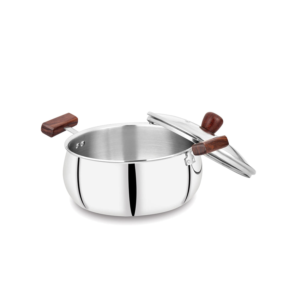 Chak-Mak IROKO triply handi with glass lid