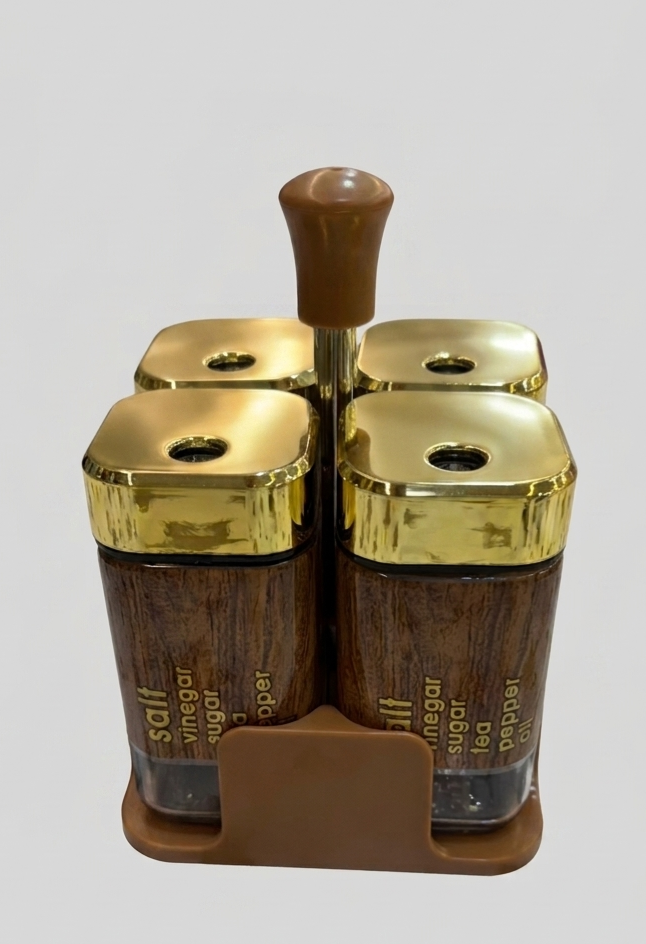 Woody style, golden look 4pc SALTER set