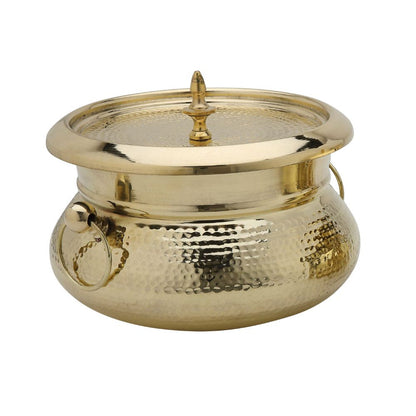 Pure Brass Mughlai Handi with Lid | Traditional cooking and serving