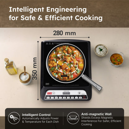Prestige PIC 20 NEO Induction Cooktop 1600W|Indian Menu Options| Automatic Voltage Regulator| Timer with user pre-set