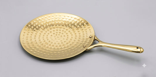 Brass Roti Tawa 26cm Non-Toxic | Teflon Free | for Rotis with Brass Handle