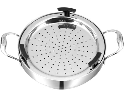 Vinod Platinum Triply Stainless Steel Multi kadai- Idli, Dhokla, Patra, Momo, Modak, steamer