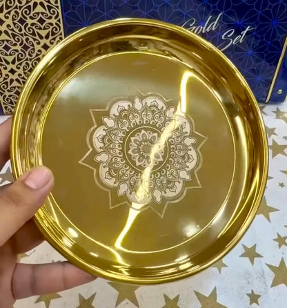Expo 64pc PVD gold platted on stainless steel dinner set