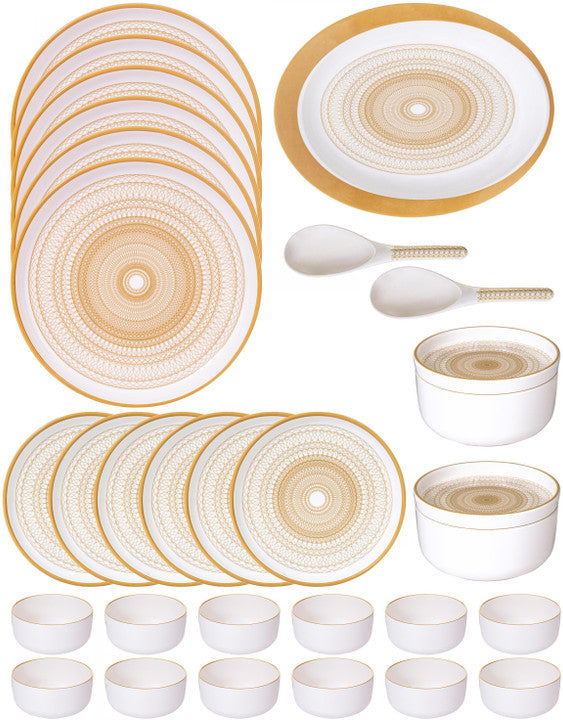 Servewell 31 pc 100% pure melamine Dinner Set Dome - Arkaya