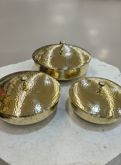 Pure Brass Lagaan with Lid | Traditional cooking and serving