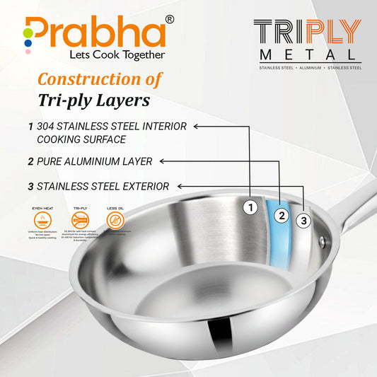 Prabha Elante Triply Wok With Glass Lid