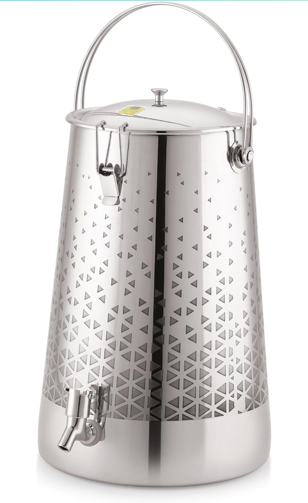 Mirror Stainless Steel Conical 10 Litre Water Container  (Ornate)