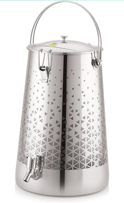 Mirror Stainless Steel Conical 10 Litre Water Container  (Ornate)