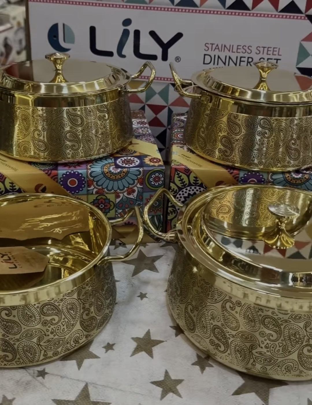 Lily Good Luck Pure Brass Dinner Set of 51 pcs