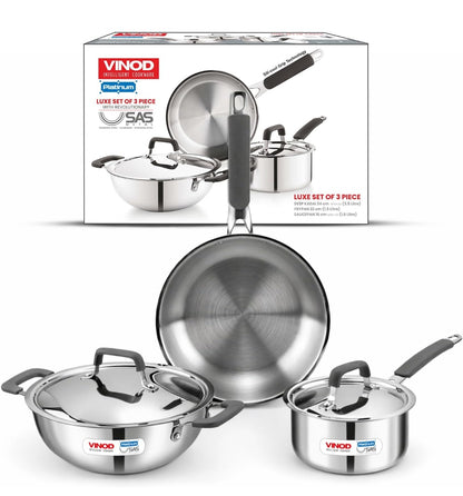 Vinod Luxury Triply Stainless Steel Cookware 5pc set