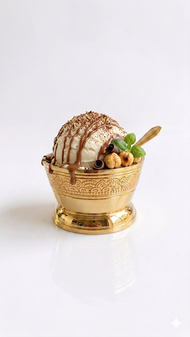 Heritage Brass Dessert Ice Cream Cup bowl set (6bowl + 6spoon)